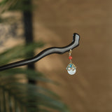 Ebony Oriental Dangle Hair Stick