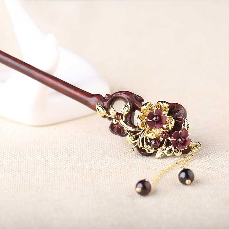 Garnet Tassel Hair Stick