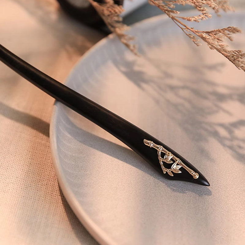 Bamboo Accent Ebony Hair Stick