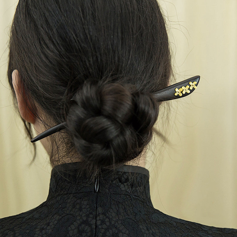 Ebony Golden Osmanthus Hair Stick