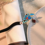 Blue Leaf Dangle Hair Stick