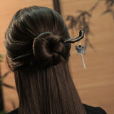 Blue Butterfly Tassel Hair Stick