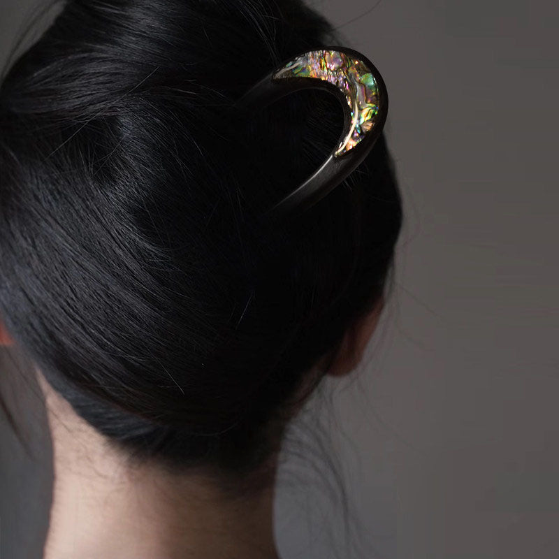 Lunar Nacre Arc Hair Stick
