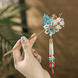 Royal Blossom Tassel Hair Stick
