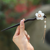 Ebony Snowflower Hair Stick