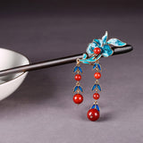 Berry Leaf Cascade Hair Stick