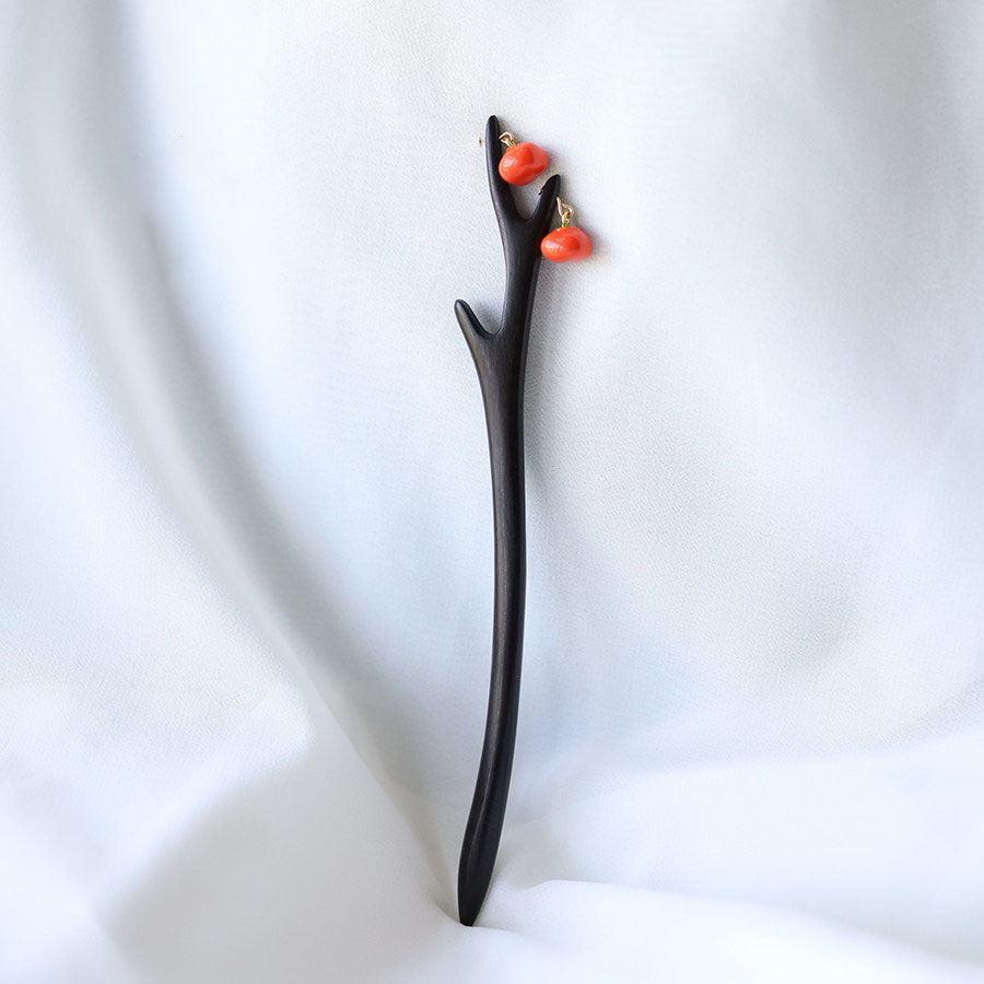 Persimmon Branch Hair Stick
