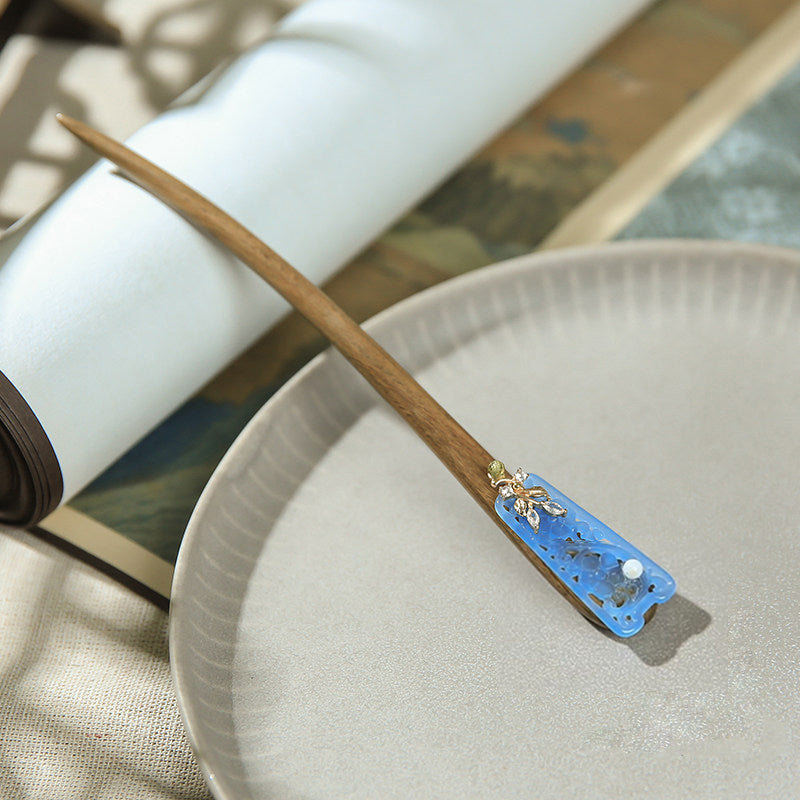 Azure Filigree Hair Stick