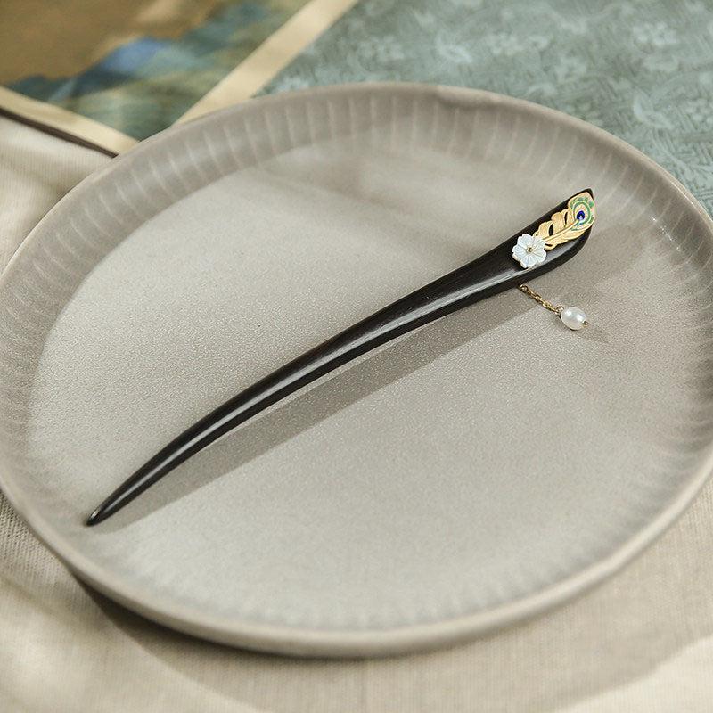 Peacock Feather Hair Stick
