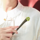 Green Flower Hair Stick