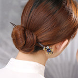 Cobalt Jade Bloom Hair Stick