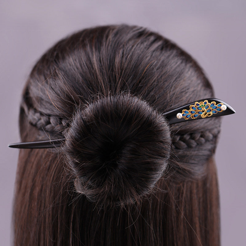Ornate Peacock Hair Stick