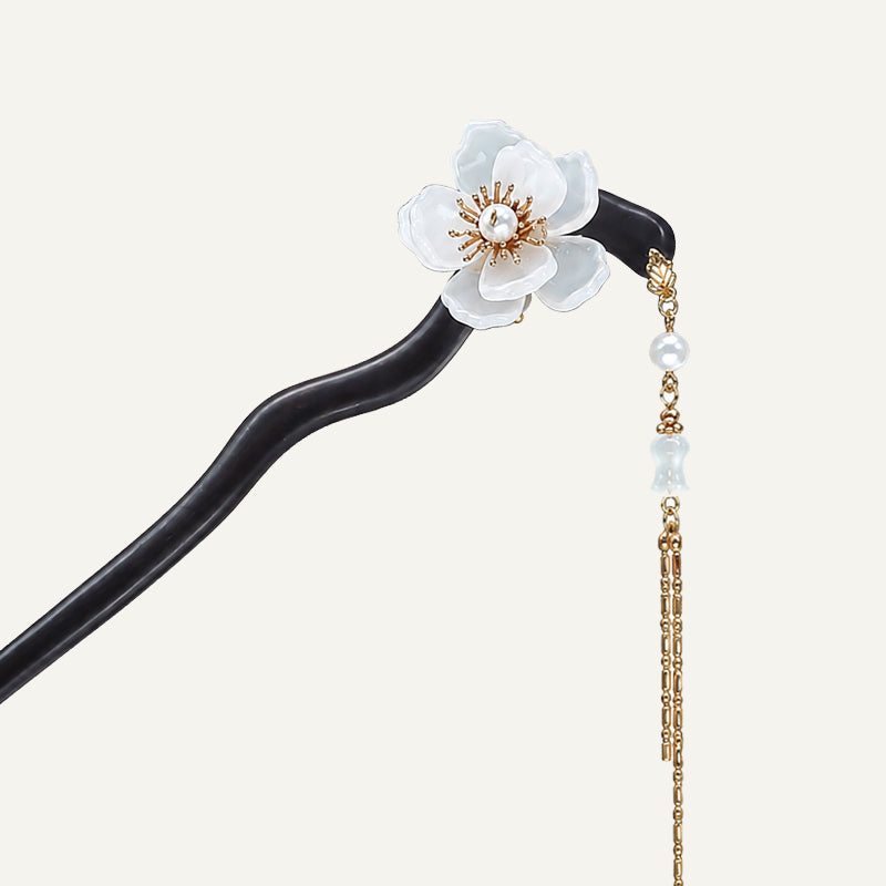 Ebony Snowflower Hair Stick