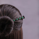 Green Agate Line Hair Stick