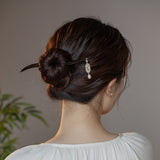 Jade Orchid Pearl Hair Stick