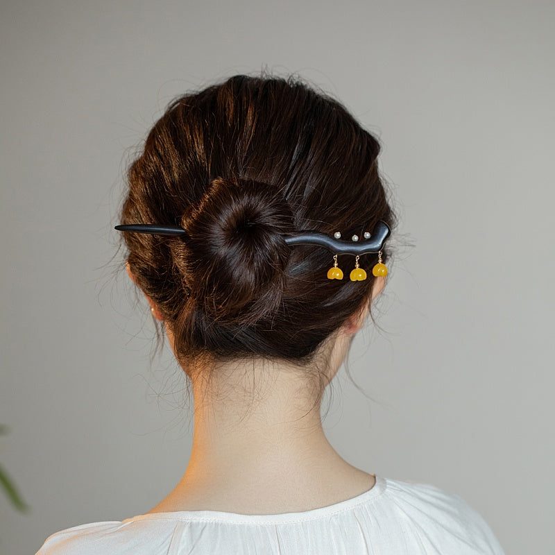 Triple Agate Drop Hair Stick