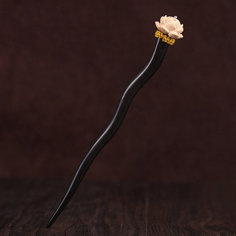 Carved Lotus Hair Stick