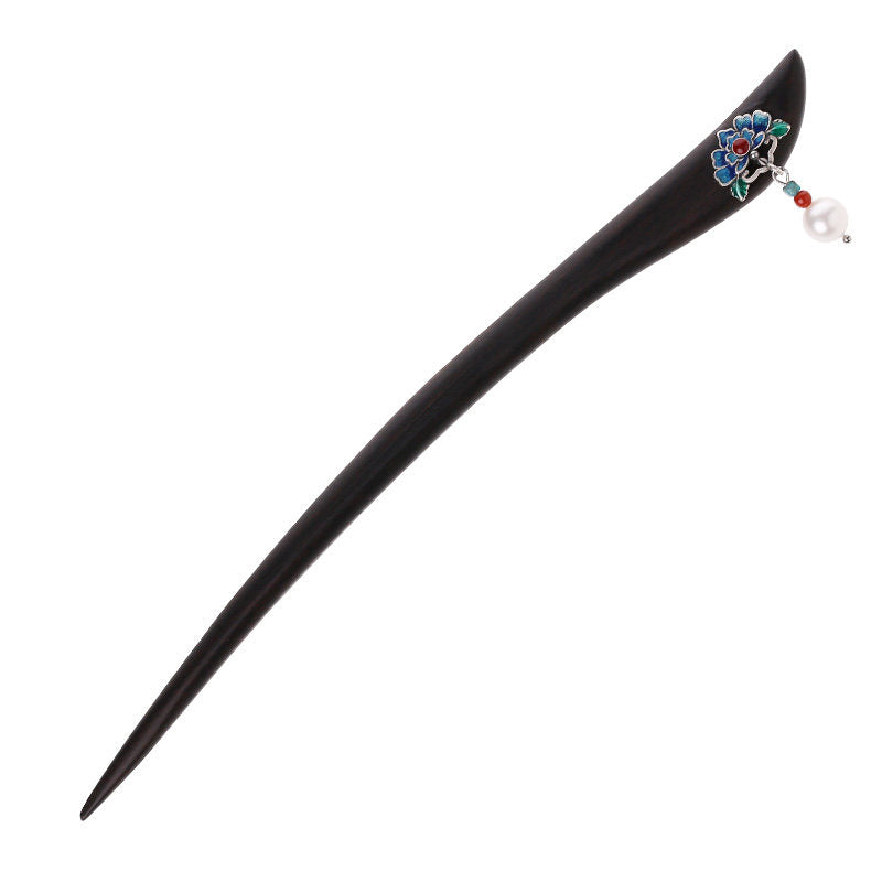 Blue Petal Drop Hair Stick