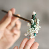Antique Pearl Garden Hair Stick