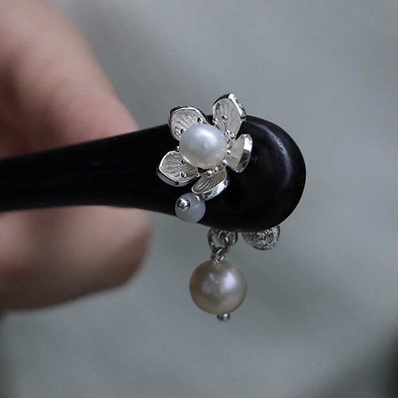 Twin Pearl Drop Hair Stick