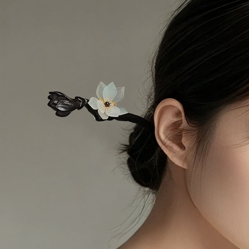 Phoenix Nirvana ancient style hairpin, national style high-end sense Xiu jade wood hairpin, ebony cool feeling hairpin gift for girlfriend