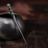Green Agate Line Hair Stick