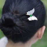 Green Jade Butterfly Hair Stick