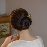 Carved Blossom Pearl Hair Fork