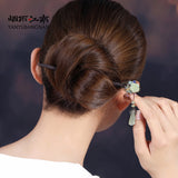 Rose Blossom Jade Drop Hair Stick