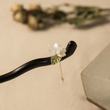 Ebony Flower Drop Hair Stick