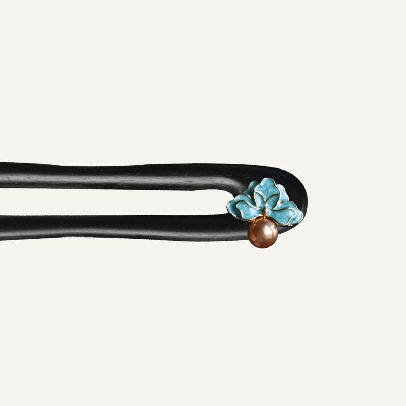 Lotus Enamel Bead Hair Stick