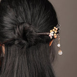 Floral Gem Dangle Hair Stick