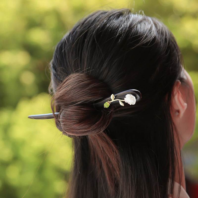 Ivory Flower Hair Stick