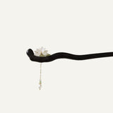 Ebony Flower Drop Hair Stick