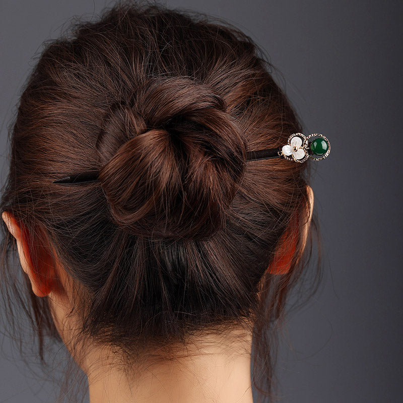 Ivory Moss Hair Stick