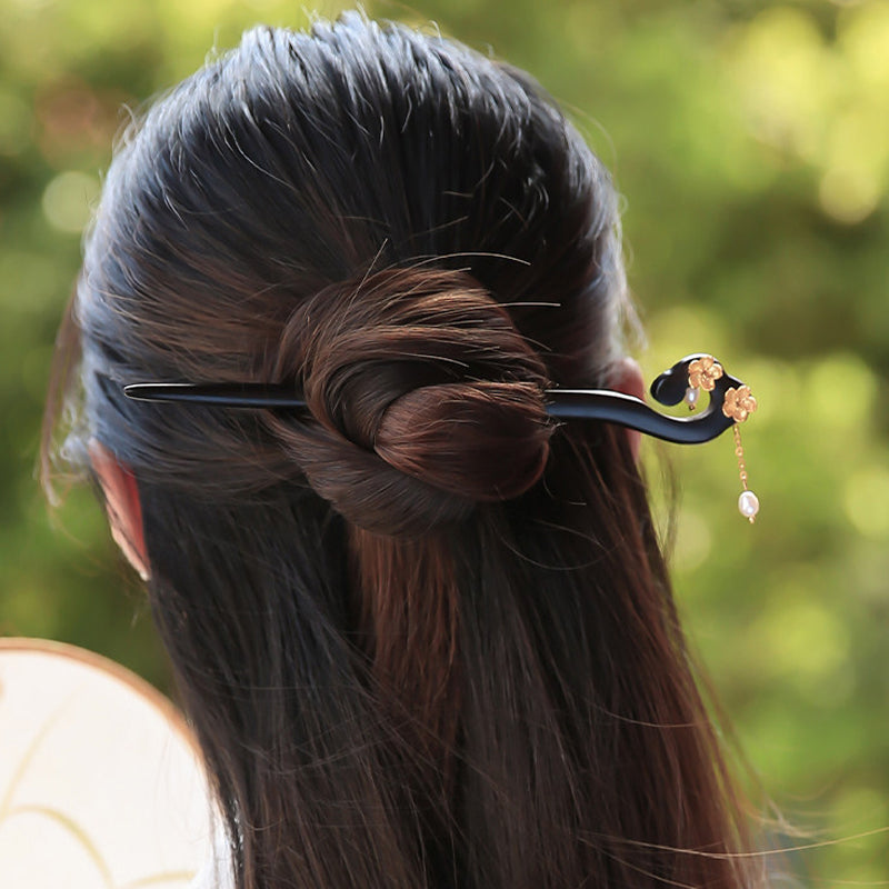 Amber Floral Curve Hair Stick