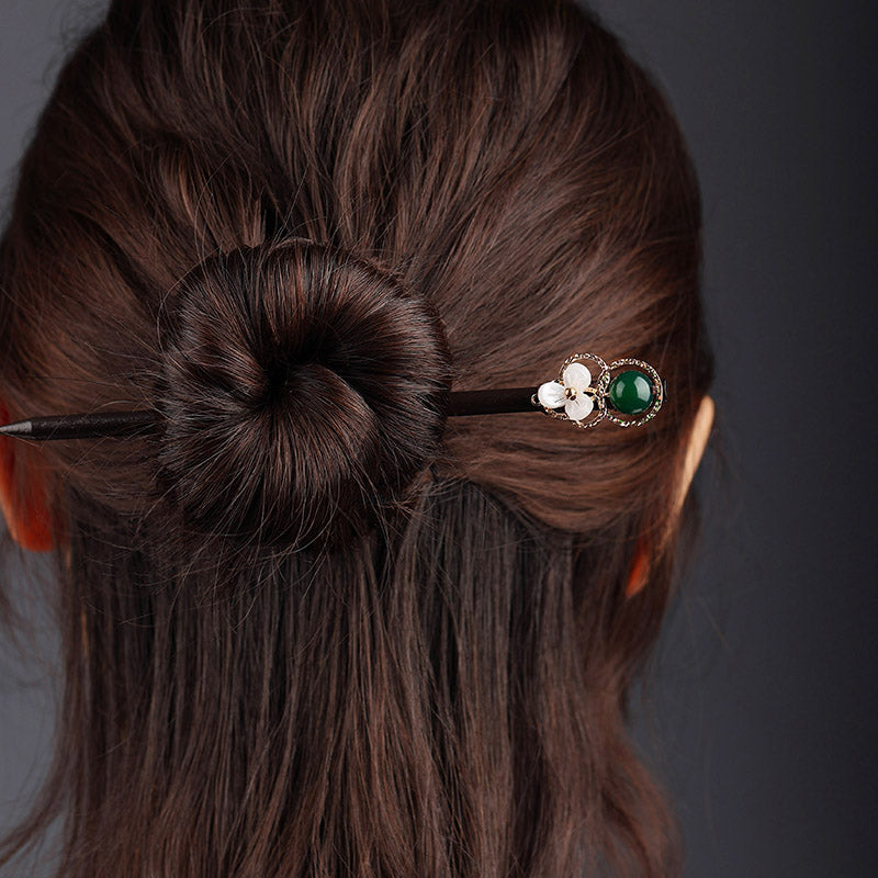 Ivory Moss Hair Stick