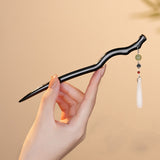 Ebony Flowing Arc Hair Stick