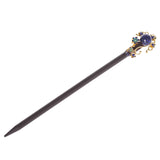 Cobalt Jade Bloom Hair Stick