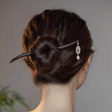 Jade Orchid Pearl Hair Stick