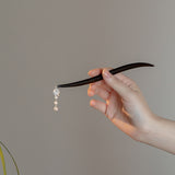 Silver Pearl Tassel Hair Stick