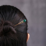 Green Magnolia Hair Stick
