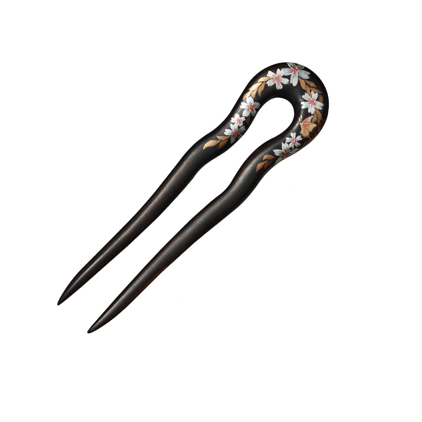 Hand-Painted Floral Hair Stick