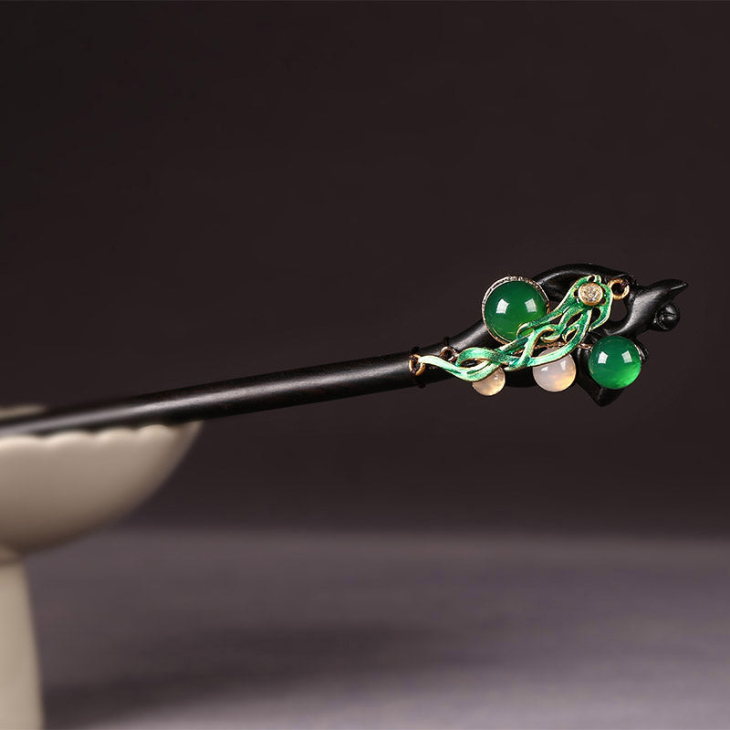 Emerald Vine Hair Stick
