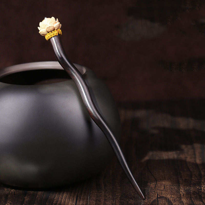 Carved Lotus Hair Stick