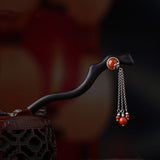 Crimson Chain Flow Hair Stick