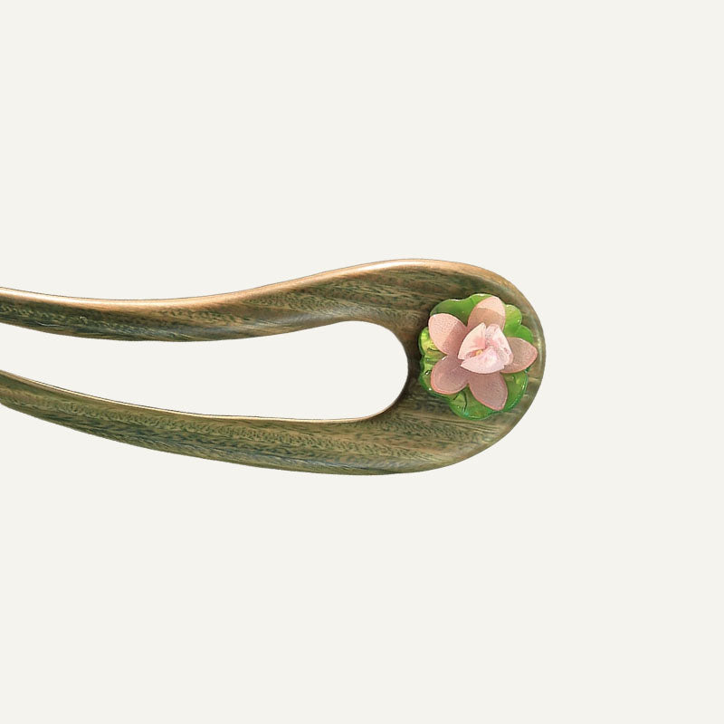 Pink Lotus Green Hair Fork
