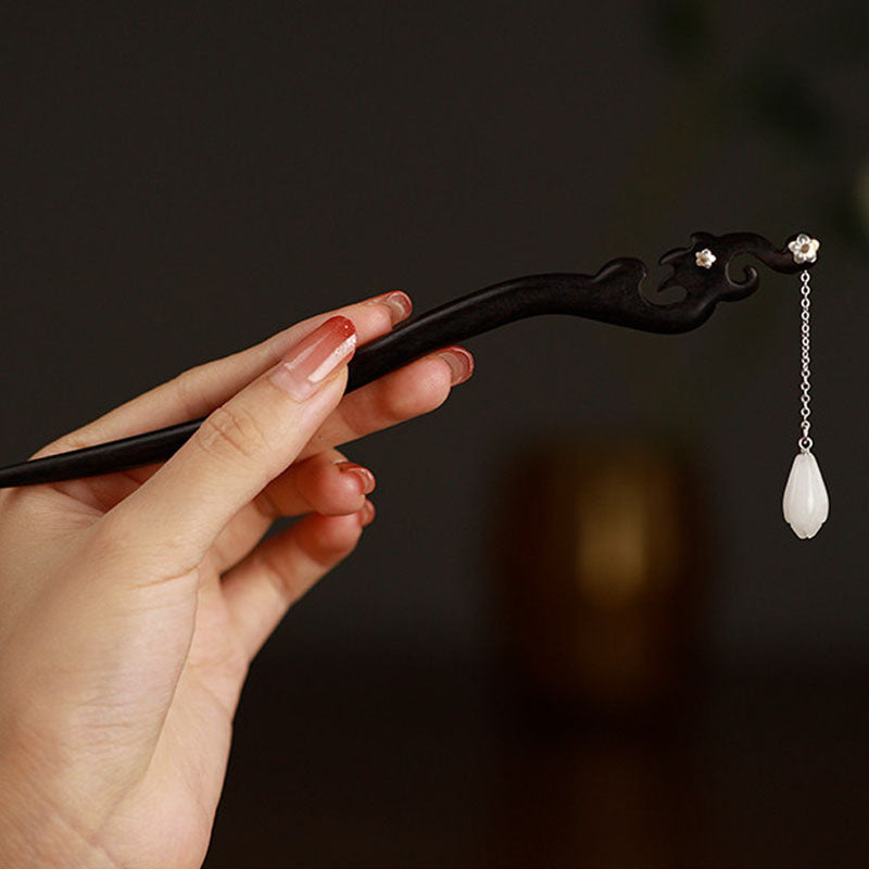 Magnolia Pearl-Shaped Jade Hair Stick