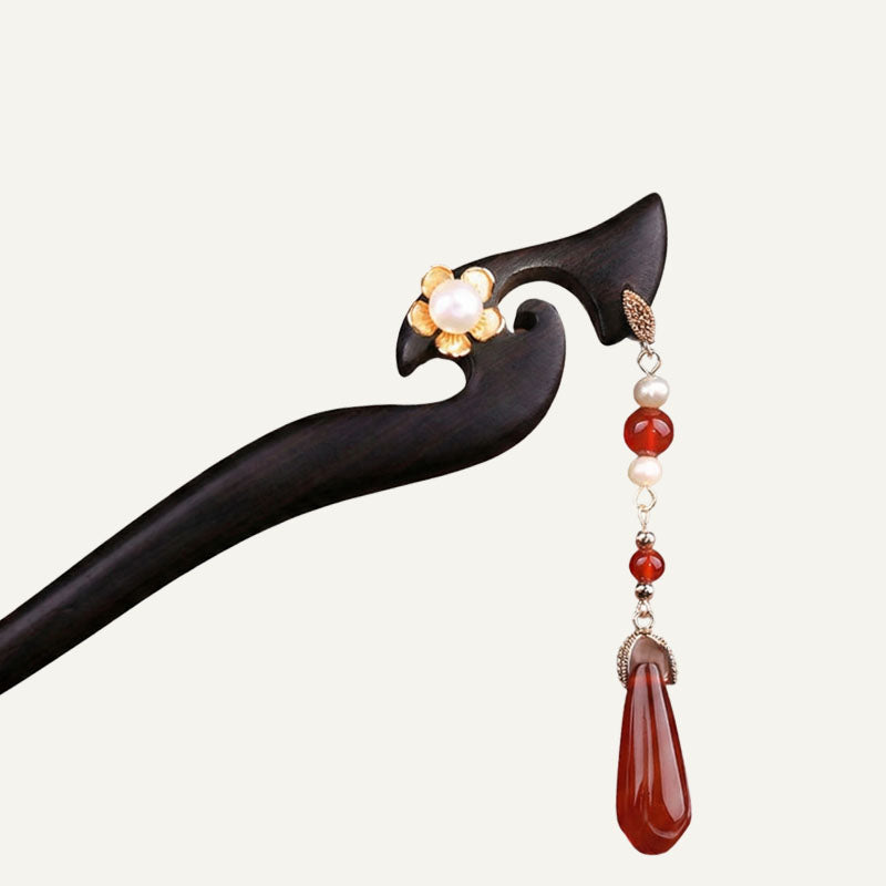 Pearl Agate Drop Hair Stick