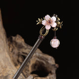 Peach Blossom Dangle Hair Stick
